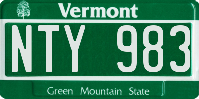 VT license plate NTY983