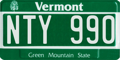 VT license plate NTY990