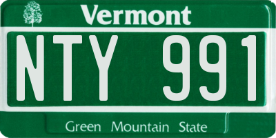 VT license plate NTY991