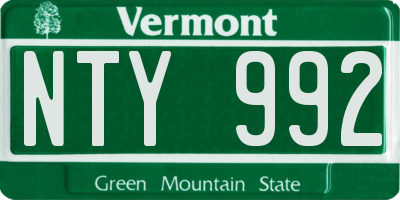 VT license plate NTY992