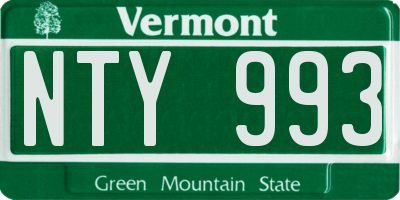 VT license plate NTY993