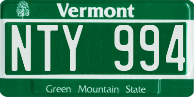 VT license plate NTY994