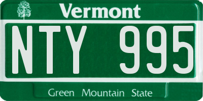 VT license plate NTY995