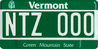 VT license plate NTZ000