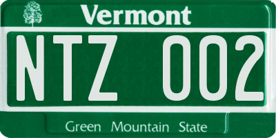 VT license plate NTZ002