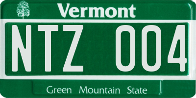 VT license plate NTZ004
