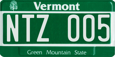 VT license plate NTZ005