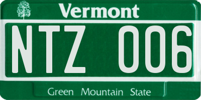 VT license plate NTZ006