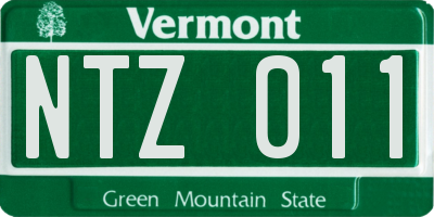 VT license plate NTZ011