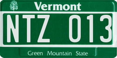 VT license plate NTZ013