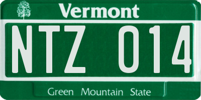 VT license plate NTZ014
