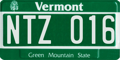 VT license plate NTZ016
