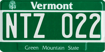 VT license plate NTZ022