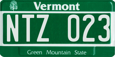 VT license plate NTZ023