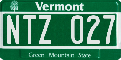 VT license plate NTZ027