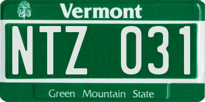 VT license plate NTZ031