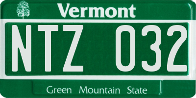 VT license plate NTZ032