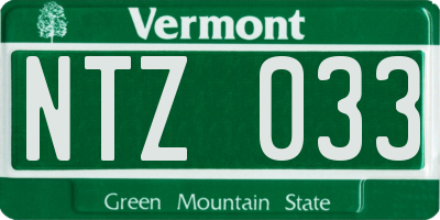 VT license plate NTZ033