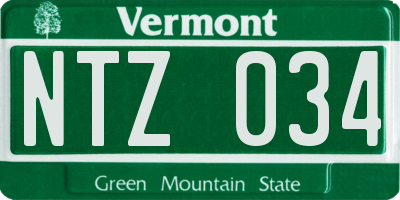 VT license plate NTZ034