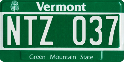VT license plate NTZ037