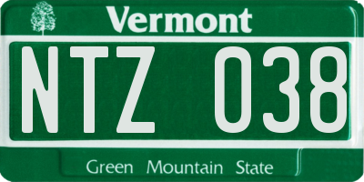 VT license plate NTZ038