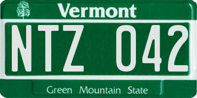 VT license plate NTZ042