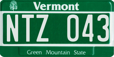 VT license plate NTZ043