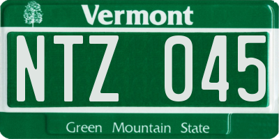 VT license plate NTZ045