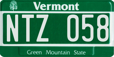 VT license plate NTZ058