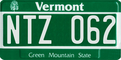 VT license plate NTZ062