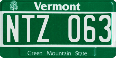 VT license plate NTZ063