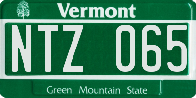 VT license plate NTZ065