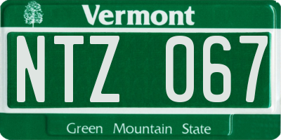 VT license plate NTZ067