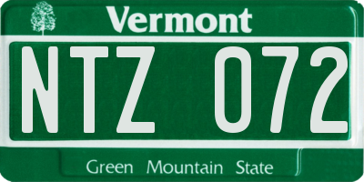 VT license plate NTZ072