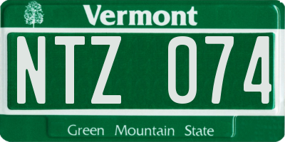 VT license plate NTZ074
