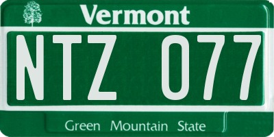 VT license plate NTZ077
