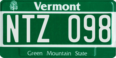 VT license plate NTZ098