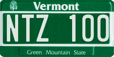 VT license plate NTZ100