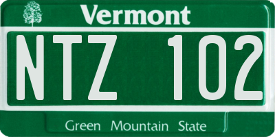VT license plate NTZ102