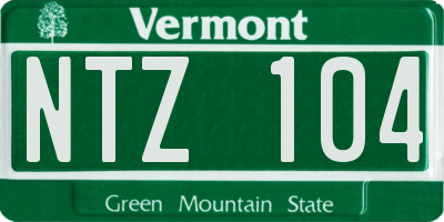 VT license plate NTZ104