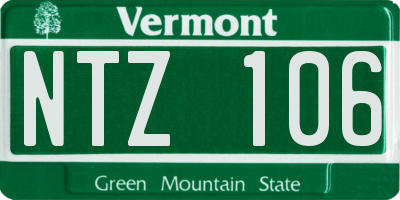 VT license plate NTZ106