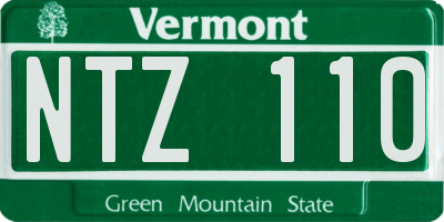 VT license plate NTZ110