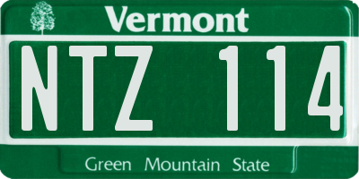 VT license plate NTZ114