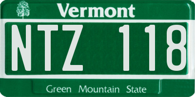 VT license plate NTZ118