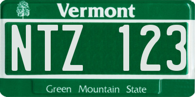 VT license plate NTZ123