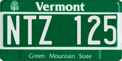 VT license plate NTZ125