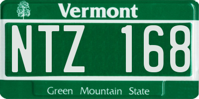 VT license plate NTZ168