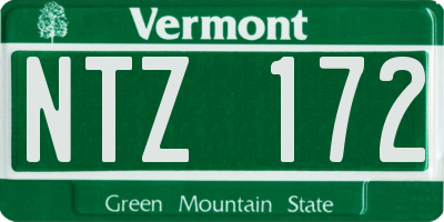 VT license plate NTZ172