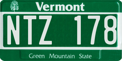 VT license plate NTZ178
