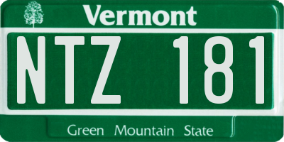 VT license plate NTZ181